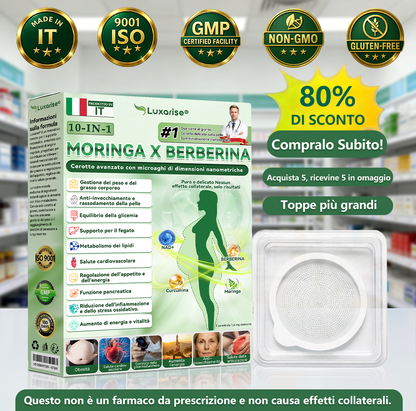 𝑁𝑒𝑔𝑜𝑧𝑖𝑜 𝑢𝑓𝑓𝑖𝑐𝑖𝑎𝑙𝑒  |🌠𝑳𝒖𝒙𝒂𝒓𝒊𝒔𝒆®  Moringa · Berberine × NAD+ 10-in-1 Advanced Nano Microneedle Patch II (Solo una volta al giorno, cambiamenti visibili in 7 giorni) ✅ Per obesità, pelle rilassata, diabete, apnea notturna, problemi articolari e molto altro